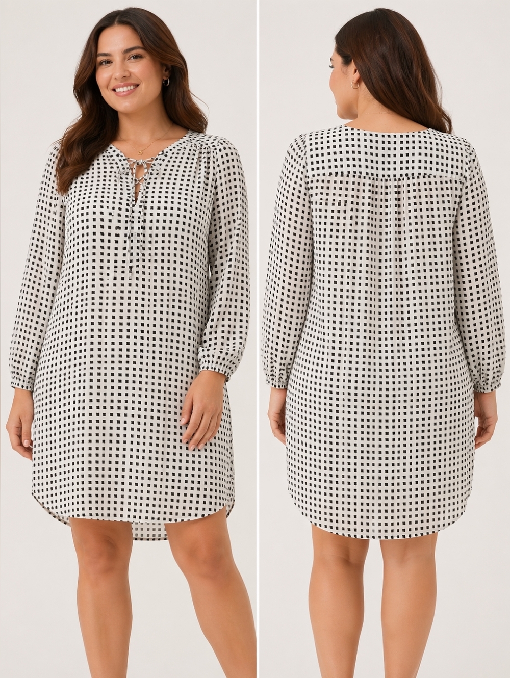 Velvet by Graham & Spencer Zoey Lace Up Long Sleeve Dress